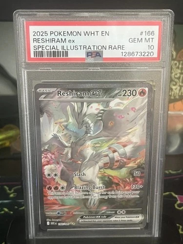 2025 Pokemon White Flare Reshiram ex Special Illustration Rare #166/086 PSA 10