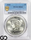 1935 Peace Dollar PCGS MS 66 ** Stunning This High Grade, PG: 2750, Lustrous!