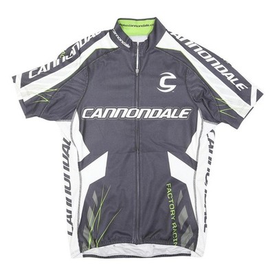 CANNONDALE Herren Black & White Factory Racing Cycling T-Shirt S Kurzarm Zip