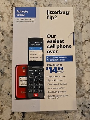 Lively Jitterbug Flip2 Flip Cell Phone for Seniors - Red 