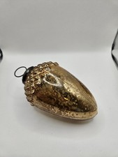 Kugel Style Brown Mercury Glass Acorn Christmas Ornament