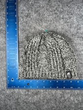 The North Face Hat Beanie Womens One Size Gray Knit Fleece Lined Winter Warm