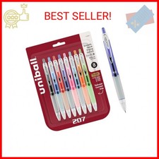 uniball 207 Fashion Retractable Gel Pens, Medium Point 0.7mm , Assorted, 8 Pack