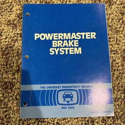 #ad 1986 GM POWERMASTER BRAKE SYSTEM PRO TECH MANUAL VERY GOOD CLEAN STOCK # 45 $15.00