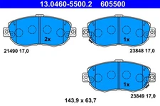 Für ATE 13.0460-5500.2 Brake Pad Set, disc brake 13.0460-5500.2 Brake pads set