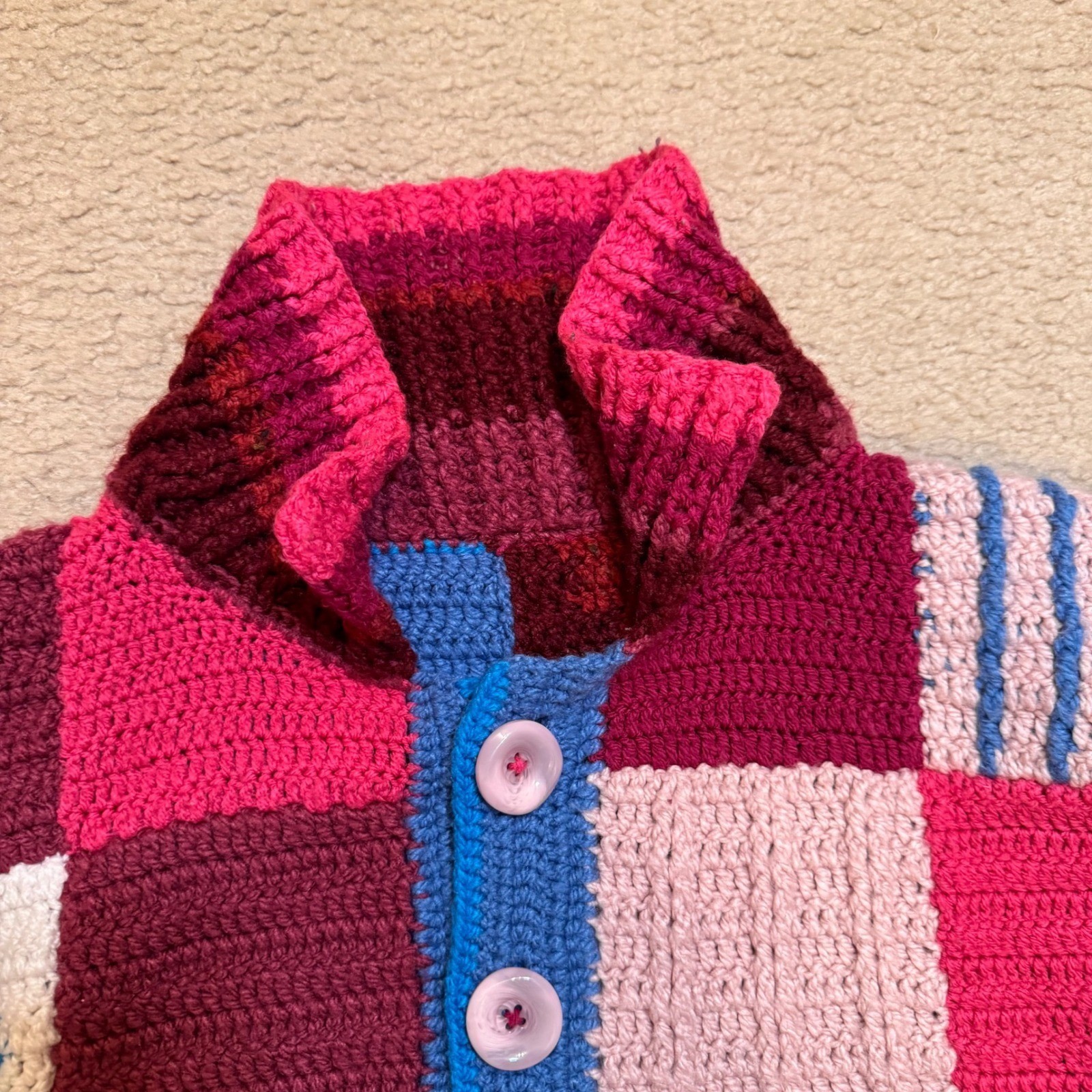 Handmade Artesian Patchwork Crochet Cardigan Swea… - image 11