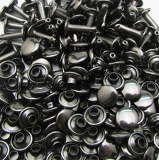 Gun Black Double Cap Rivets Plane Cap 12mm Post 10mm 60 Sets, Leather Craft