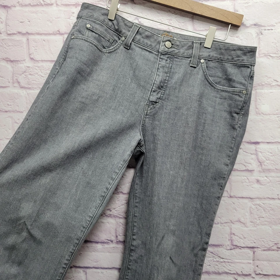 Miracle Body Gray Stretch Jeans Womens 14 Sparkle Pockets Raw Hem Casual - Image 4 of 4