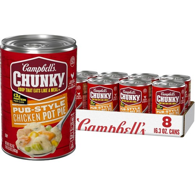 #ad Campbell’s Chunky Soup Pub Style Chicken Pot Pie Soup 16.3 Oz Can Case of 8 $21.40