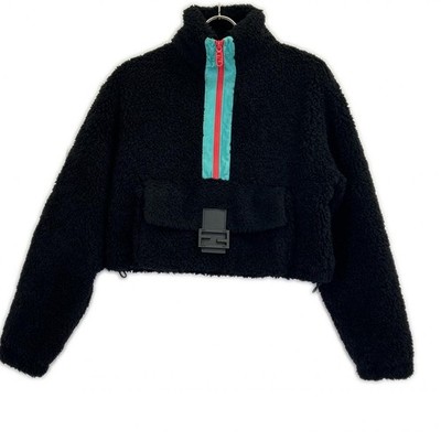 FENDI Black FJ7352AM35 2022 Fleece Jacket Jacket 36 black