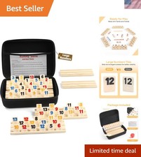 Rummy Cube 6 Player Edition with 6 Wooden Racks/Trays, 160 Large Numbers Rumm...
