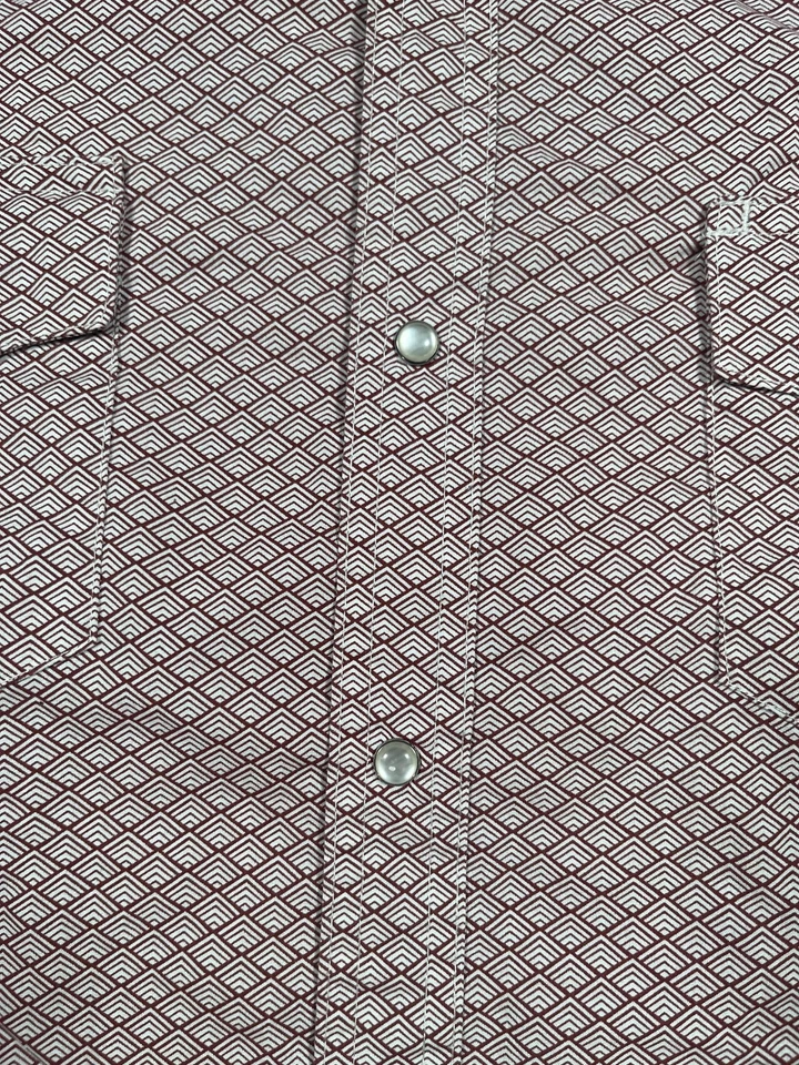 Camisa Wrangler Para Hombres 2XL Roja Geométrica Western Pearl Snap Wrancher MTW1491 Foto 4 de 4