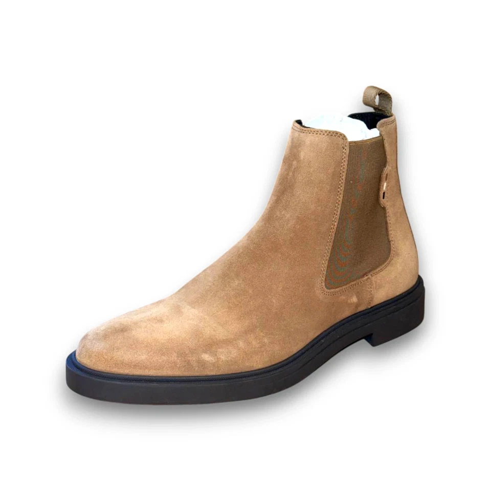 BOSS Calev Chelsea Boots Men's Beige Suede US 8 (UK 7 EU 41) MSRP $230
