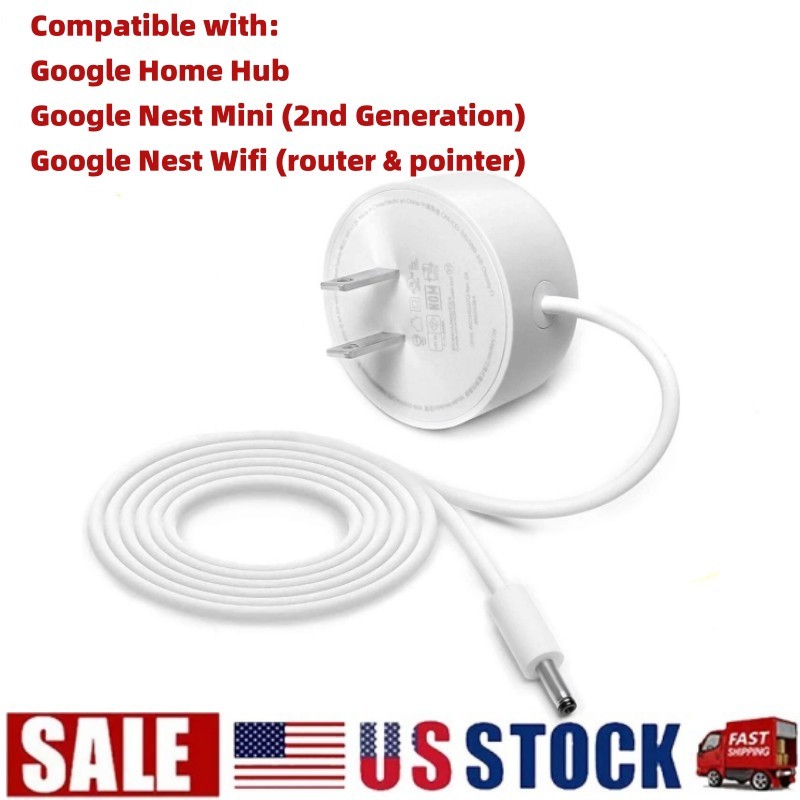 Original Google Nest Power Supply Cord Charger 15W for Google Nest