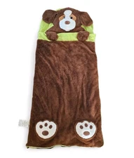 Hugfun Kids Animals Slumber Sleeping Bag - Brown Dog Soft Cozy