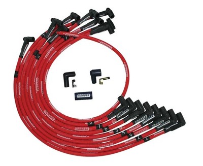MOROSO Ultra Spark Plug Wire Set SBC Over Valve Cover Red 8mm Spiral Core