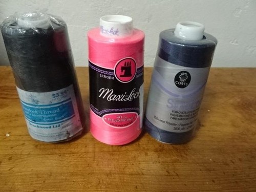 Lot 14 spools 100% polyester Serger thread-most new-Surelock,Maxilock&other - Picture 2 of 5