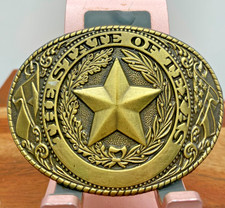 State of Texas Brass LoneStar Belt Buckle New Made in the USA