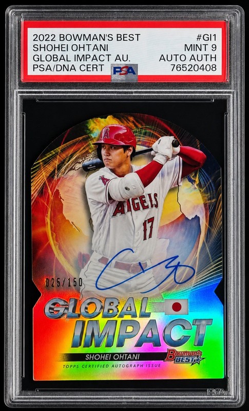 Shohei Ohtani 2022 Bowman's Best Global Impact Die-Cut Auto /150 Japan PSA 9