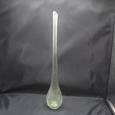 Tall Hand Blown Glass Vase Bulbous Base