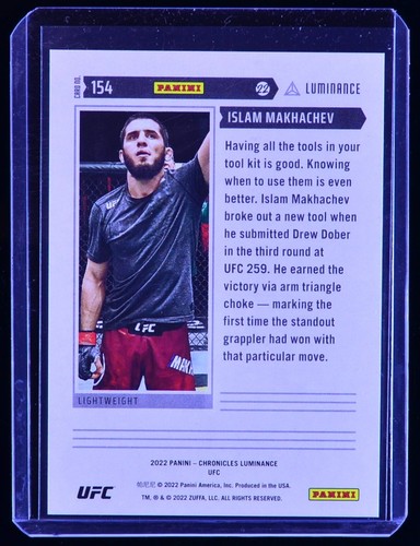 2022 Panini Chronicles UFC Luminance Islam Makhachev Purple #/49 - Picture 2 of 2