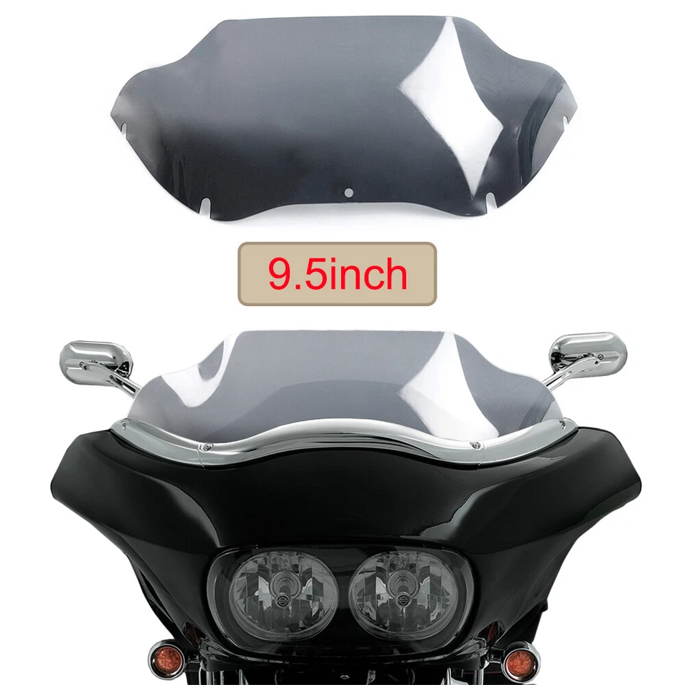 9.5" Wave Windshield for Harley Road Glide FLTRX 1998-2013 Smoke Windscreen - Image 4 of 4