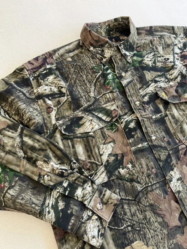 Browning Hunting Shirt Men Large Short Breakup & Infinity Camo Shooting Realtree - Image 3 of 4