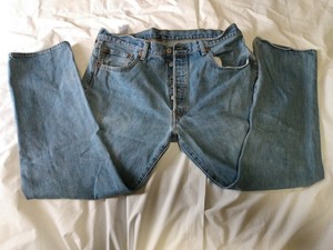 Levis 501 Vintage Light Blue Jeans W38 L30 Button Fly Denim Red Tab | eBay
