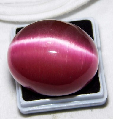 Natural 103.10 Ct Chrysoberyl Pink Cats Eye Oval Cabochon Loose Gemstone