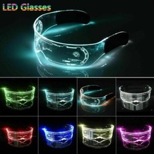 Cyberpunk Clear Lenses 7 Color LED Light Visor Glasses Goggles 4 Christmas Party