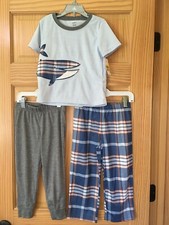 New Carter's Boys Shark Whale Poly Pajama 3pc Set Toddler 3T,4T,5T