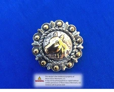 Western Equestrian Tack Berry/Rope Horse Head Concho 1"