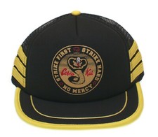 Classic 3 Stripe Cobra Kai Hat Flat Bill Adul...