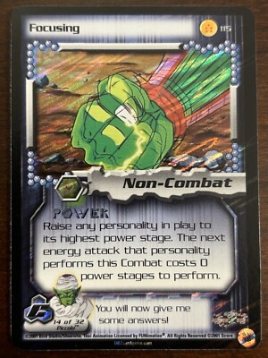 Focusing HOLO FOIL Rare LIMITED 115 Dragon Ball Z Score TCG 2001 DBZ CCG Card