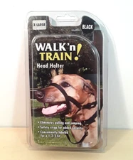 Walk’n Train Coastal Pet Head Halter New In Box X-Large Black Strap