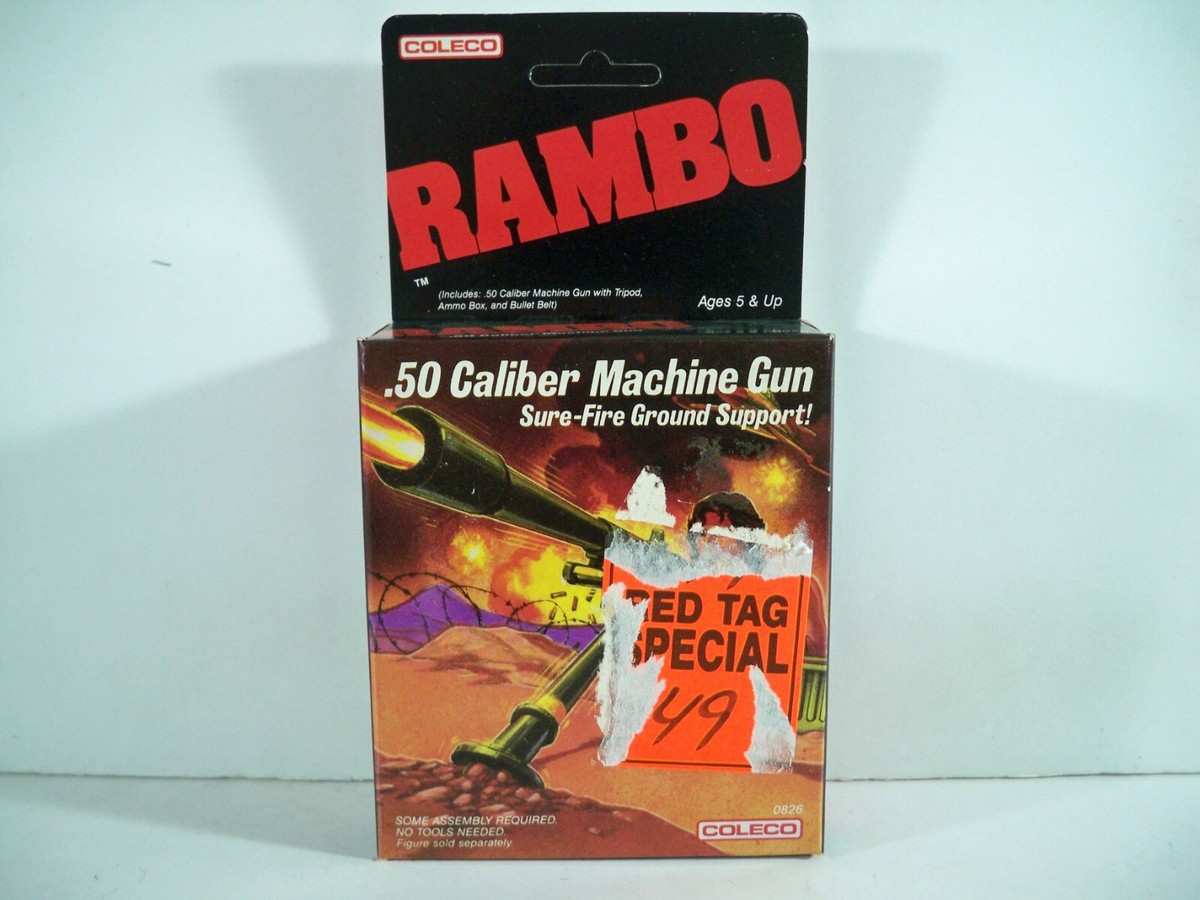 K24i9407 RAMBO 100% COMPLETE W/ .50 CALIBER GUN SEALED BOX VINTAGE