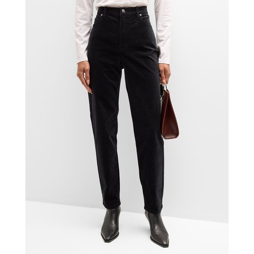 Eileen Fisher Pants Womens L Black High Waisted Slim Velveteen NWT