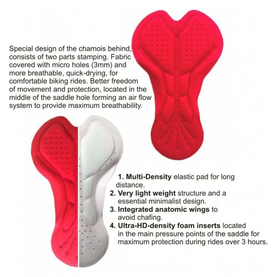 DEKO Mens Cycling Bib Shorts Breathable Padded Bicycle Tight Racing Fit Pants - Image 2 of 4