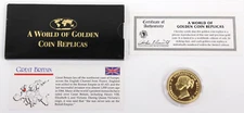 Una and the Lion Great Britain A World of Golden Fantasy Coin w/ COA - Plated