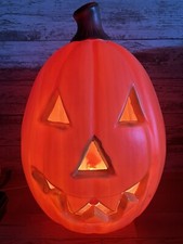 Vintage General Foam Plastics Pumpkin Light Up 21” Tall 14” Wide Made In USA