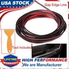5M Red Car Van Interior Door Gap Edge Line Insert Molding Trim Strip Accessories