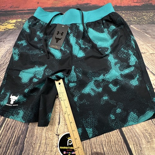 Under Armour Project Rock Shorts MENS MEDIUM Camo Black Woven Gym Lifting NWT - Picture 11 of 13