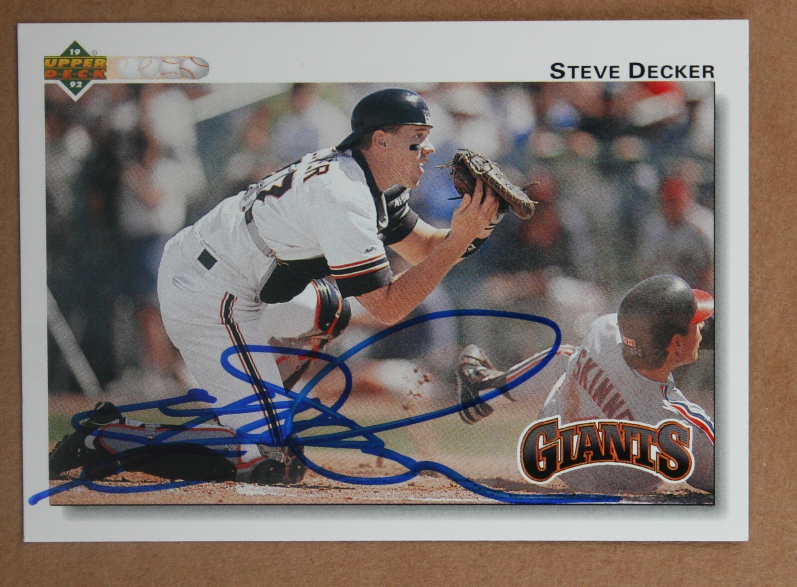 AUTOGRAPHED - Steve Decker Upper Deck #173 San Francisco Giants 1992