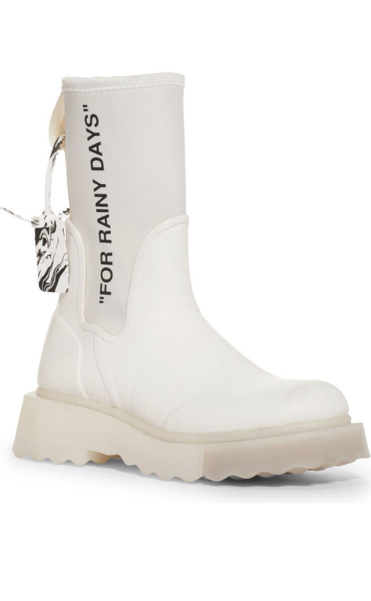 Virgil Abloh Womens Off White Rain Boots sz 36 BNIB 100 Virgil Abloh Womens Off White Rain Boots sz 36 BNIB 100