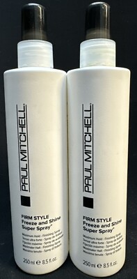 2 paul mitchell firm style freeze/shine super spray 8.5oz ea scuffed bottle