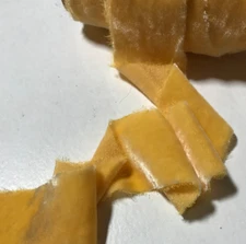 Hand Dyed Goldenrod Silk Velvet Ribbon ( 4 Widths to choose from)