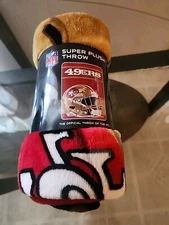 SAN FRANCISCO 49ERS SUPER PLUSH THROW, SIZE 46X60