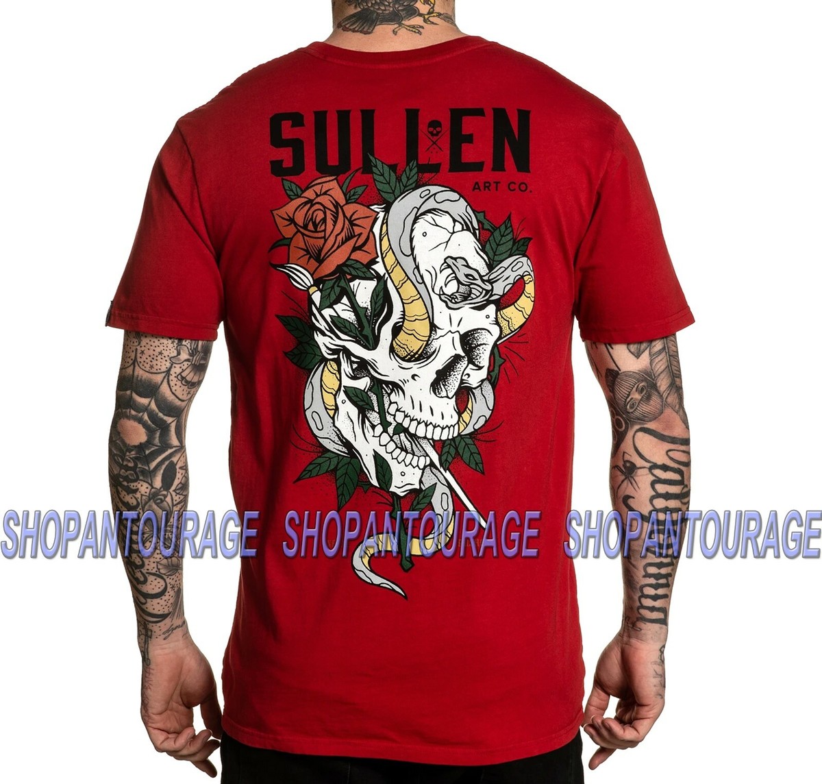 Sullen Tangled SCM2823 Short Sleeve Graphic Tattoo Skull