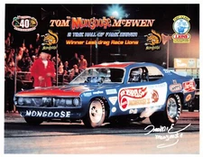 Tom Mongoose McEwen Drag Racing Hall of Fame Lions Drag Strip Finale Photo Card