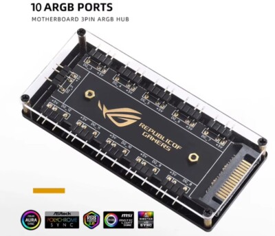 ROG ARGB Splitter - 10x 5V 3 Pin - Sata Power - Schnellversand